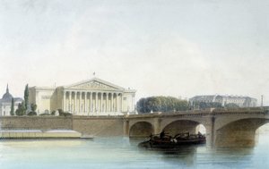 Pont de la Concorde, Aubrun litografisi, sd. 19. yüzyıl. by Unknown artist