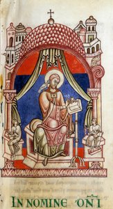 Papa St. Gregoire I the Great (540-604) iki sekreter tarafından kuşatıldı. Omzunda Kutsal Ruh