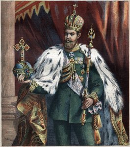 Alexander III (1845-1895), Rusya İmparatoru 1892 gravür ayaklarında portre. by Unknown artist