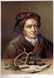 Fontenelle (1657-1757) tarafından Bernard Le Bouyer (Le Bovier) portresi. 19. yüzyılın sonunun kromolitografisi. Louis Figuier