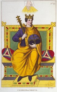 Kel Charles II'nin portresi (823 - 877), Fransa Kralı 1830'dan kalma oyma by Unknown artist