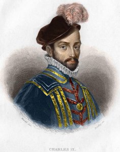 Charles IX (1550 - 1574), 19. yüzyıl oyma Fransa Kralı portresi by Unknown artist