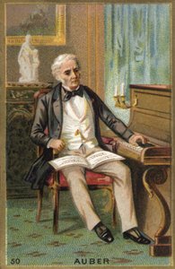 Daniel François Esprit Auber (1782-1871), Fransız bestecinin portresi. Kromolitografi 19. yüzyıl. by Unknown artist