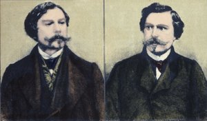 Edmond Goncourt (1822-1896) ve Jules Goncourt (1830-1870) kardeş yazarların portresi. by Unknown artist