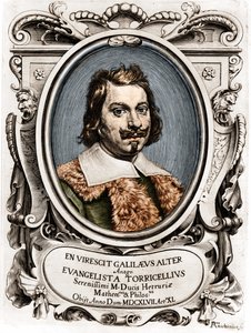 Evangelista Torricelli veya Toricelli (1608 - 1647), İtalyan fizikçi portresi. 17. yüzyılın gravürü. by Unknown artist