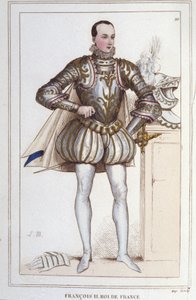 François II'nin portresi (1544 - 1560), Fransa Kralı 1830'dan kalma gravür by Unknown artist