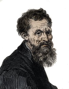 Michelangelo Buonarroti İtalyan heykeltıraş portresi - Michelangelo Buonarroti dit Michel Ange (Michelangelo veya Michelangelo) portresi by Unknown artist