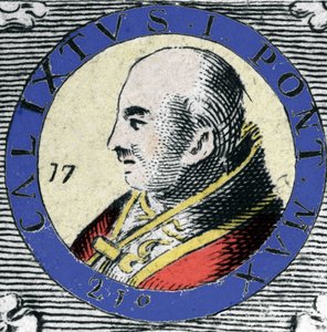 Papa Calixte (veya Callist) I, 155 doğumlu papa (Papa San Callisto) portresi. by Unknown artist