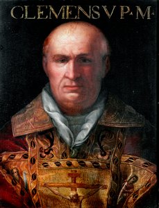 Papa Clement V (1264-1314) ne Bertrand de Got (1264-1314) portresi. "Gioviana Koleksiyonu" Floransa Uffizi Galerisi