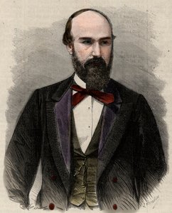 Santos Gutierrez (1820-1872) politikacı ve Kolombiya Birleşik Devletleri eski başkanının portresi. “” L