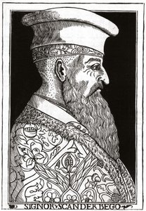 Skanderbeg (veya Scanderbeg) (1403 - 1468), Arnavut savaş adamının portresi. by Unknown artist