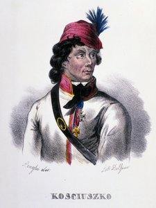 Thaddeus (Tadeusz) Kosciuszko (Kosciusko) Polonyalı asker portresi (1746-1817). 19. yüzyıl gravürü by Unknown artist