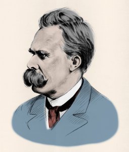 Alman filozof Friedrich Nietzsche'nin (1844-1900) portresi. by Unknown artist