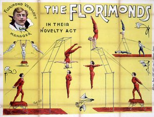 Florimonds, trapezciler gösterisi için afiş by Unknown artist