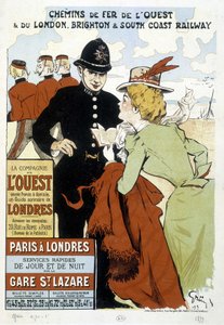 Batı Demiryolu ve Paris-Londra Demiryolu Posteri, Grun tarafından by Unknown artist