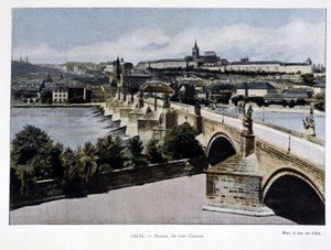Prag, Charles Köprüsü, 19. yüzyılın sonlarında by Unknown artist