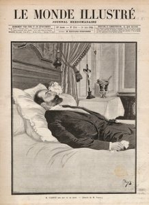 Cumhuriyet Cumhurbaşkanı Sadi Carnot (1837-1894) ölüm döşeğinde, sendika ve anarşist ajitasyon bağlamında, 24 Haziran