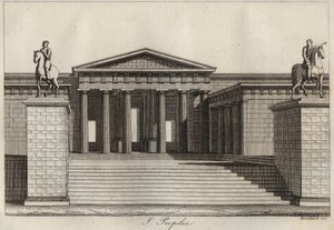 Propylees (Propylaea) (Athenes akropolü) Evrenin Tüm Halklarının “” Gümrük ve Geleneklerinden oyma. Yani, hükümetin, yasaların, milislerin, en eski zamanlardan günümüze kadar tüm ulusların dininin tarihi "1856 by Unknown artist