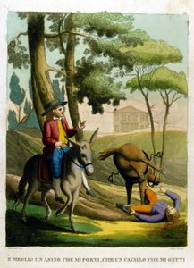 Atasözü: Bir at tarafından fırlatmaktansa, bir eşek tarafından taşınmak daha iyidir. by Unknown artist