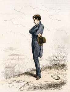 Rastignac yalnız kalır, mezarlığa birkaç adım attı... by Unknown artist