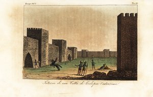 Cyclopean taş işçiliği, Miken mimarisi ile inşa edilmiş bir şehrin içinin yeniden inşası by Unknown artist