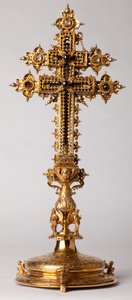 Reliquary çapraz. Juwels ile metal işleme. Köken manastırı (Saint-Amand Tournai, eski Elnone. 16. yüzyıl. by Unknown artist
