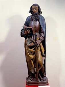 Elinde bir kitap tutan Saint Paul temsili. Çok renkli ahşap heykel. 15. yüzyıl. Chartres, Güzel Sanatlar Müzesi by Unknown artist