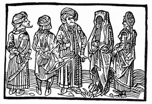 Sarazenlerin Temsili, 15. yüzyılın Xylography. by Unknown artist