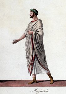 Bir Roma sulh hakiminin temsili. 19. yüzyılın başından itibaren gravür. by Unknown artist