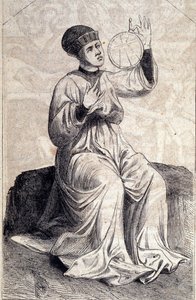 15. yüzyılda usturlap kullanan bir astrologun temsili. “” De machinis Bellicis” den gravür (Treat koltuk makineleri). by Unknown artist