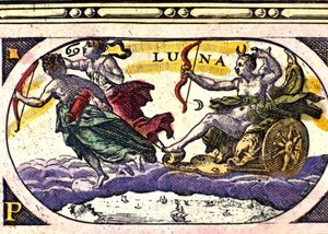 Ayın temsili. 17. yüzyıl gravürü. by Unknown artist