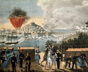 Risorgimento - Giuseppe Garibaldi (1807-1887) tarafından yazılan Bin veya Kırmızı Gömleklilerin Seferi - Gaete Kuşatması, İtalya by Unknown artist