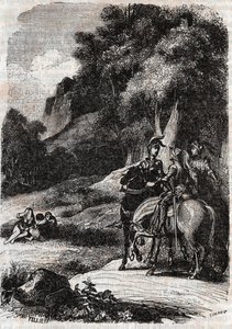 Roger (Ruggero, Ruggiero), Marphise (Marfisa) ve üç kadın - 1851