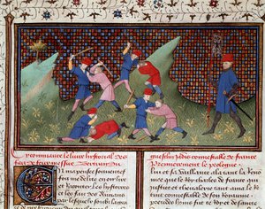Danimarkalı Ogier tarafından Roman: “” Bertrand du Guesclin Chronicle” (Bayan 490) 1405 Musee Conde, Chantilly