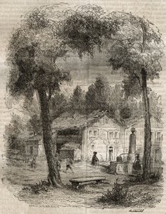 Rousseau a Motiers (Neuchâtel Kantonu) - Jean-Jacques (Jean Jacques) Rousseau (1712-1778) tarafından “” İtiraflar” için illüstrasyon - 1849 gravürü by Unknown artist