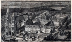 Saint-Louis Kraliyet Evi (Honor of Honor Eğitim Evi), Saint Denis Katedrali yakınında - 1867 civarında gravür by Unknown artist