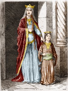 Sainte Bathilde (veya Batilde, Bathylle, Beaudour) (626-680), Clotaire ile Frank Kraliçesi. Paul Lehugeur
