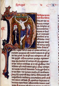 Antetli kağıtta çarmıha germe sahnesi (D harfi). Vincent De Beauvais