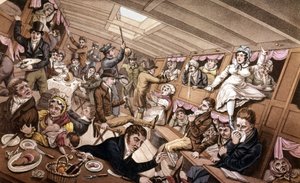 Deniz tutması. 19. yüzyılın başlarından bir çizim. by Unknown artist