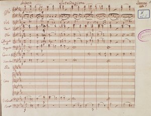 Girit kralı Idomenee için notalar sayfası, Mozart operası, Lichtenthal versiyonu (1843) by Unknown artist