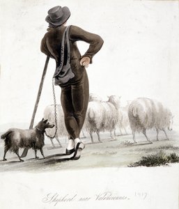 Valenciennes - suluboya yakınındaki çoban by Unknown artist