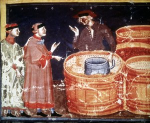 14. yüzyıla ait minyatür bir el yazmasından zanaatkar dükkanı. by Unknown artist
