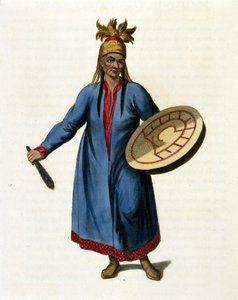 Sibirya Şamanı. 19. yüzyıl gravürü by Unknown artist