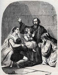Sir Thomas More (Morus) (1478-1535) ve kızı Margaret ve hapishanedeki çocuklar by Unknown artist