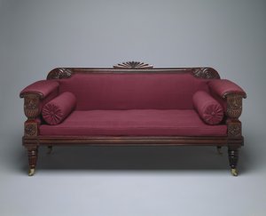 Kanepe, c.1821-35 (yün döşemeli gül ağacı ve çam) by Unknown artist