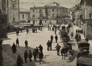 Monreale meydanı ve belediye binası, Fasci Siciliani ayaklanması, İtalya, L