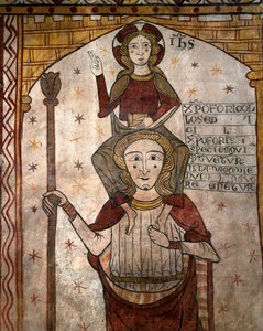 Bebek İsa'yı taşıyan Aziz Christopher, yaklaşık 1285 (fresk) by Unknown artist