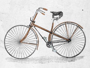 Düz gövdeli bisiklet modeli. by Unknown artist