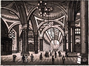 Stuttgart, Almanya: tren istasyonu salonunun görünümü. “” Dünya 168 görüş gösteriyor”” Tarihsiz (19. yüzyılın sonu) by Unknown artist
