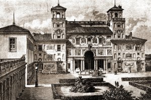 Villa Medicis Teras ve Cephe. Francis Wey 1864-1869